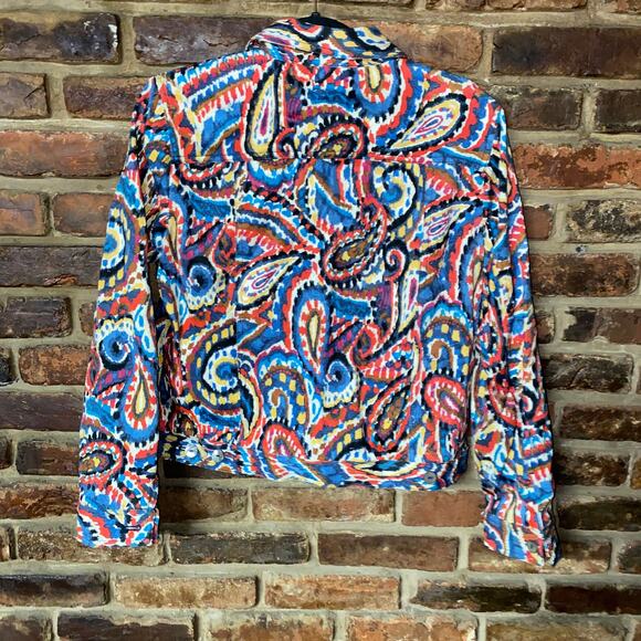 Ruby Rd Abstract Multicolored Lightweight Button Down Jacket Women's Size 10 - Picture 6 of 6